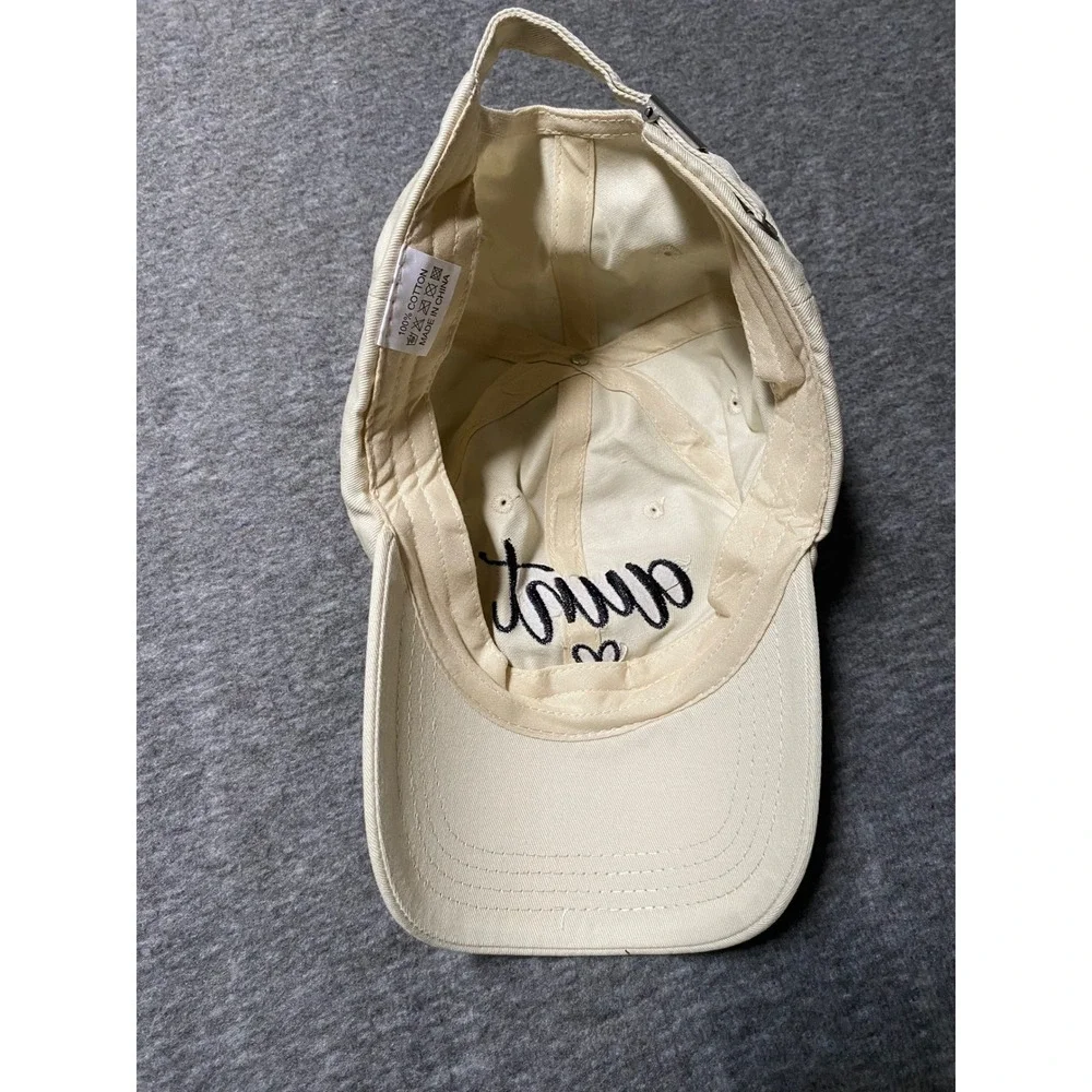 New Aunt Heart Embroidered Baseball Cap Beige Cotton Adjustable Womens Hat Gift